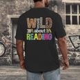 Wild About Reading Library Day Reading Books & Bookworm Men's Back Print T-Shirt Wild About Reading Library Day Reading Books & Bookworm Men's Back Print T-Shirt