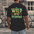 WILD ABOUT READING I Love Books Bookworm Library Day Men's Back Print T-Shirt