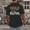 WILD ABOUT READING Reading Books Bookworm Library Day Men's Back Print T-Shirt