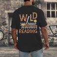 Wild About Reading Teacher Reading Books Back To School Men's Back Print T-Shirt