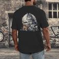 Wolf Reading Book Librarian Library Wolves Men's Back Print T-Shirt