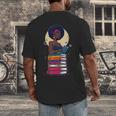 Woman And Books Stack Afro Girl Reading Lover Men's Back Print T-Shirt Woman And Books Stack Afro Girl Reading Lover Men's Back Print T-Shirt