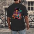 Woman Reading Book Lover Geometric Girl Afro History Men's Back Print T-Shirt
