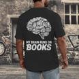 Women's My Brain Runs On Books Reading Bookworm Men Women Men's Back Print T-Shirt Women's My Brain Runs On Books Reading Bookworm Men Women Men's Back Print T-Shirt