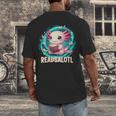 Women's Readsolotl Kawaii Axolotl Reading Book Lover Men's Back Print T-Shirt