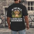 Women's Wild About Reading Book Reader Lion Zoo Animals Kids Men's Back Print T-Shirt Women's Wild About Reading Book Reader Lion Zoo Animals Kids Men's Back Print T-Shirt