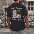 Yarn Quote Easily Distracted By Books And Yarn Reader Men's Back Print T-Shirt