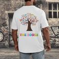 100 Days In The Books Reading Teacher 100th Day Of School Premium Tri-Blend Men's Back Print T-Shirt