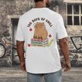 100 Days Of Chill Cute Capybara School Book Lover Men's Back Print T-Shirt 100 Days Of Chill Cute Capybara School Book Lover Men's Back Print T-Shirt