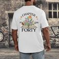 1986 Chapter Forty 40th Birthday Wildflower Book Men's Back Print T-Shirt
