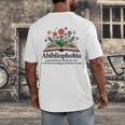 Abibliophobia Noun The Fear Of Running Out Of Books To Read Men's Back Print T-Shirt Abibliophobia Noun The Fear Of Running Out Of Books To Read Men's Back Print T-Shirt