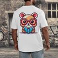 Adorable Book Lover Quokka With Reading Glasses Cute Men's Back Print T-Shirt Adorable Book Lover Quokka With Reading Glasses Cute Men's Back Print T-Shirt