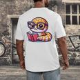 Adorable Book Lover Rattlesnake With Reading Glasses Cute Men's Back Print T-Shirt Adorable Book Lover Rattlesnake With Reading Glasses Cute Men's Back Print T-Shirt