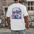 Adorable Book Lover Yeti With Reading Glasses Cute Men's Back Print T-Shirt Adorable Book Lover Yeti With Reading Glasses Cute Men's Back Print T-Shirt