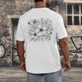 Adult Coloring Book Style Flowers And Ladybug Self Coloring Men's Back Print T-Shirt