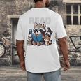 Animals Raccoon Reading Book Librarian Across America Kids Men's Back Print T-Shirt
