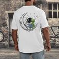 Astronaut Reading Book To Alien Moon Space Astronomy Men's Back Print T-Shirt
