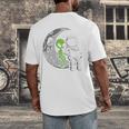 Astronaut Reading Book To Alien Moon Space Women Kids Men Premium Tri-Blend Men's Back Print T-Shirt