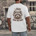 Audio Book Reader Book Lover Raccoon I Read With My Ears Men's Back Print T-Shirt