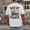 Bad At People Ferret Introvert Saying Slogan Men's Back Print T-Shirt Bad At People Ferret Introvert Saying Slogan Men's Back Print T-Shirt