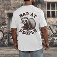 Bad At People Ferret Introvert Saying Slogan Tee Men's Back Print T-Shirt Bad At People Ferret Introvert Saying Slogan Tee Men's Back Print T-Shirt
