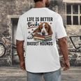 Basset Hound Dog Breed Life Is Better With Books And a For Men Women Girls Kids Men's Back Print T-Shirt