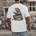 Bearded Dragon Reading Books Matching Bookworm Librarian Men's Back Print T-Shirt Bearded Dragon Reading Books Matching Bookworm Librarian Men's Back Print T-Shirt