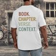 Book Chapter Verse Christian Bible Reformed Theology Men's Back Print T-Shirt Book Chapter Verse Christian Bible Reformed Theology Men's Back Print T-Shirt