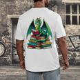 Book Dragon Reading Books Men's Back Print T-Shirt