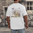Book Flowers And Butterfly Beautiful Reading Reader Graphic Men's Back Print T-Shirt Book Flowers And Butterfly Beautiful Reading Reader Graphic Men's Back Print T-Shirt