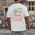 Book Girl Summer Book Reading Retro Sunset Men's Back Print T-Shirt Book Girl Summer Book Reading Retro Sunset Men's Back Print T-Shirt
