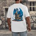 Book Lover Bookworm Reading Books Dragon Premium Tri-Blend Men's Back Print T-Shirt