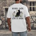 Books Cats Life Is Sweet Cat Book Lover Men Women Teen Men's Back Print T-Shirt Books Cats Life Is Sweet Cat Book Lover Men Women Teen Men's Back Print T-Shirt