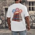 Books Fireworks 4th Of July Bookworm Patriotic Reader Men's Back Print T-Shirt Books Fireworks 4th Of July Bookworm Patriotic Reader Men's Back Print T-Shirt