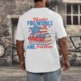 Books Fireworks And Freedom 4th Of July Book Lover Men's Back Print T-Shirt