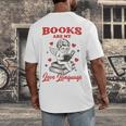 Books Are My LoveLanguage Cupid Valentines Men's Back Print T-Shirt Books Are My LoveLanguage Cupid Valentines Men's Back Print T-Shirt