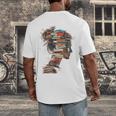 Books Lover Women Art Colorful Drawing Graphic Books Men's Back Print T-Shirt