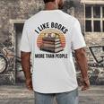 I Like Books More Than People Glasses Men's Back Print T-Shirt I Like Books More Than People Glasses Men's Back Print T-Shirt