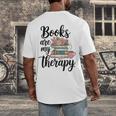 Books Are My Therapy Coffee Books Flowers Bookish Book Lover Men's Back Print T-Shirt Books Are My Therapy Coffee Books Flowers Bookish Book Lover Men's Back Print T-Shirt