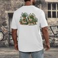 Botanical Garden Plants With Books Men's Back Print T-Shirt Botanical Garden Plants With Books Men's Back Print T-Shirt