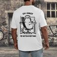 Cat With Coffee On Computer Go Away I'm Introverting Men's Back Print T-Shirt