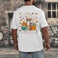 Cat Fall In Love With Reading Book Lover Autumn Men's Back Print T-Shirt