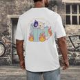 Cat Reading a Romance BookI Like My Books Extra Spicy Men's Back Print T-Shirt