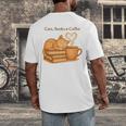 Cats Books And Coffee Heart Cozy Cat Lover Bookworm Readers Men's Back Print T-Shirt