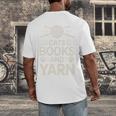 Cats Books And Yarn Crocheter Crocheting Men's Back Print T-Shirt Cats Books And Yarn Crocheter Crocheting Men's Back Print T-Shirt