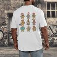 Christmas Library Gingerbread Man Books Lover Bookworm Men's Back Print T-Shirt