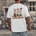 Christmas Three Llamas Reading Reading Books Llama Lover Men's Back Print T-Shirt