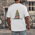 Christmas Tree Of Books Holiday Men's Back Print T-Shirt Christmas Tree Of Books Holiday Men's Back Print T-Shirt