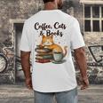 Coffee Cats And Books Lover For Women & Girls Coffee Men's Back Print T-Shirt Coffee Cats And Books Lover For Women & Girls Coffee Men's Back Print T-Shirt