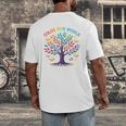 Color Our World Summer Reading Program 2025 Trippy Book Tree Men's Back Print T-Shirt